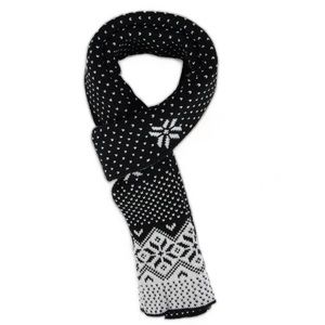 Simplicity Oversized Knit Scarf Wide Fair-Isle Long Winter Wrap Black an…